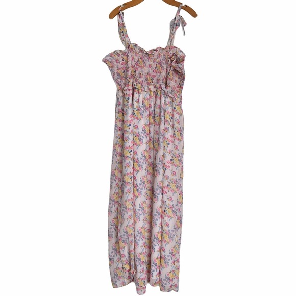 KOS RESORT Floral Smocked Tie Strap Maxi Dress size XL - Picture 4 of 8